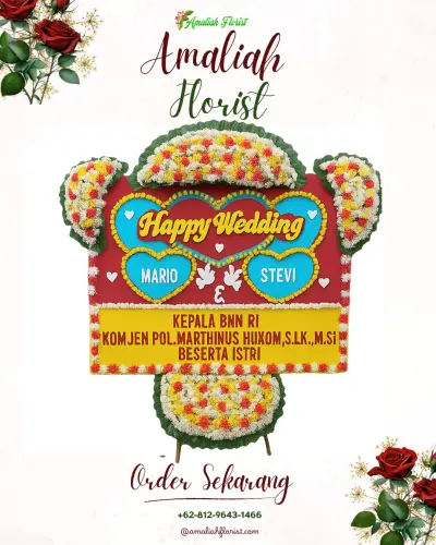 Karangan Papan Bunga Pernikahan di Putat Jaya